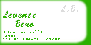 levente beno business card